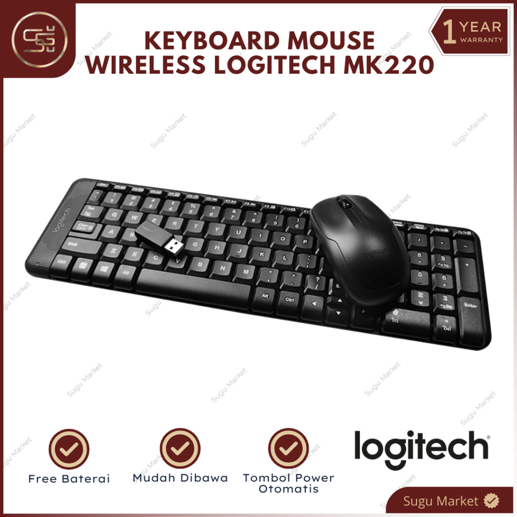 Logitech MK220 Wireless Mouse + Keyboard Combo | Logitech Keyboard Mouse MK220