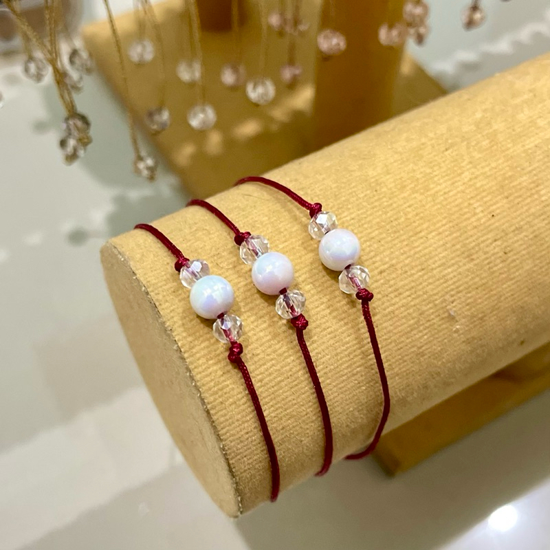 GELANG REDLINE X MAGENTA WHITE GRADIENT BEAD