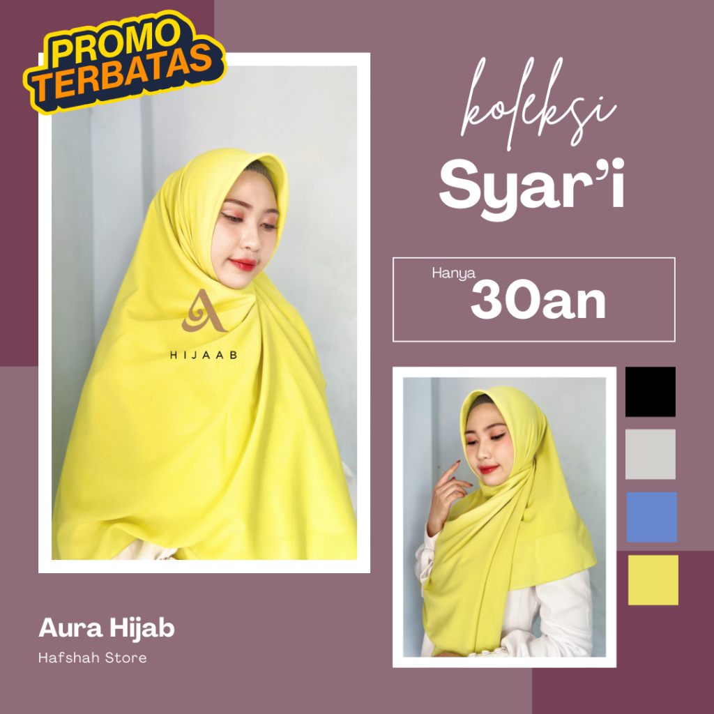Hijab Segi Empat Syari Jumbo 150 x 150 cm