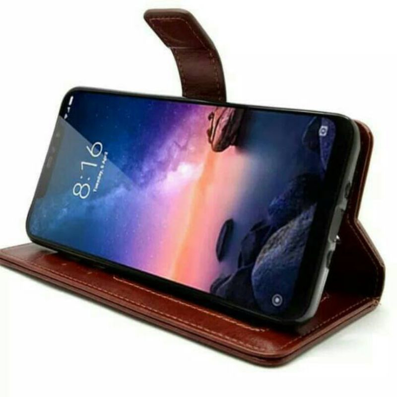 case Samsung m33 5G model dompet flip cover kulit leather case