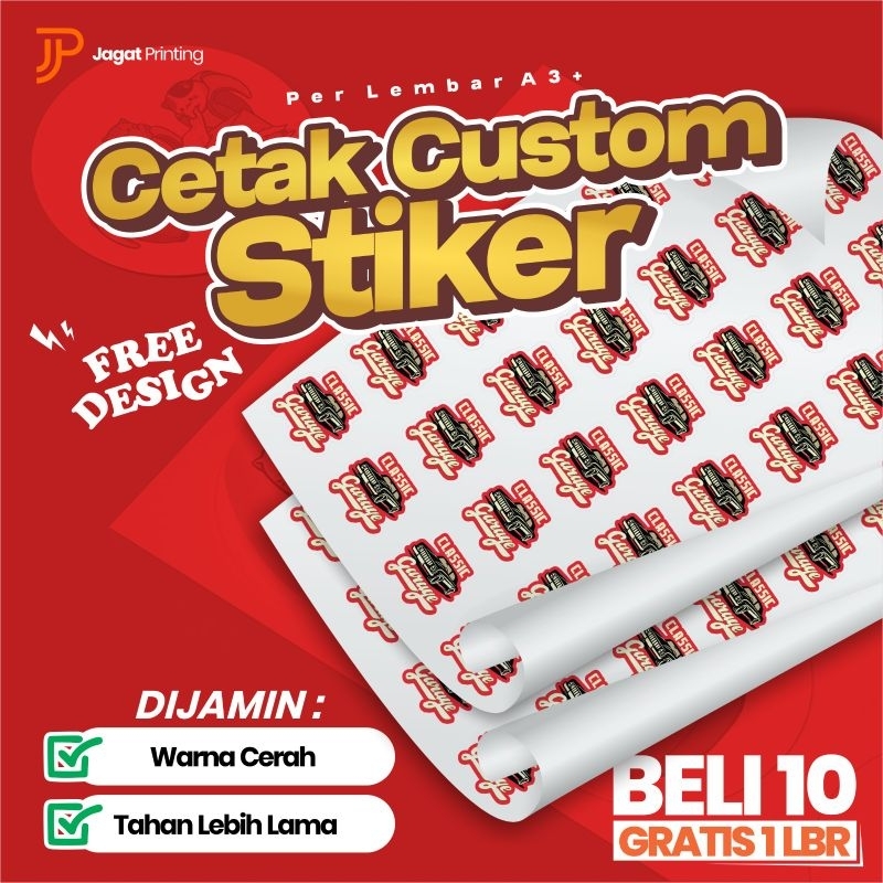 

CETAK STIKER A3+, Custom Stiker Cutting, Sudah Print & Cutting