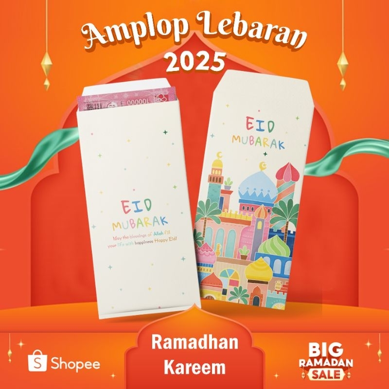 

TERLARIS 100 Pcs Amplop Lebaran angpao ukuran besar bahan tebal amplop lebaran unik aesthetic