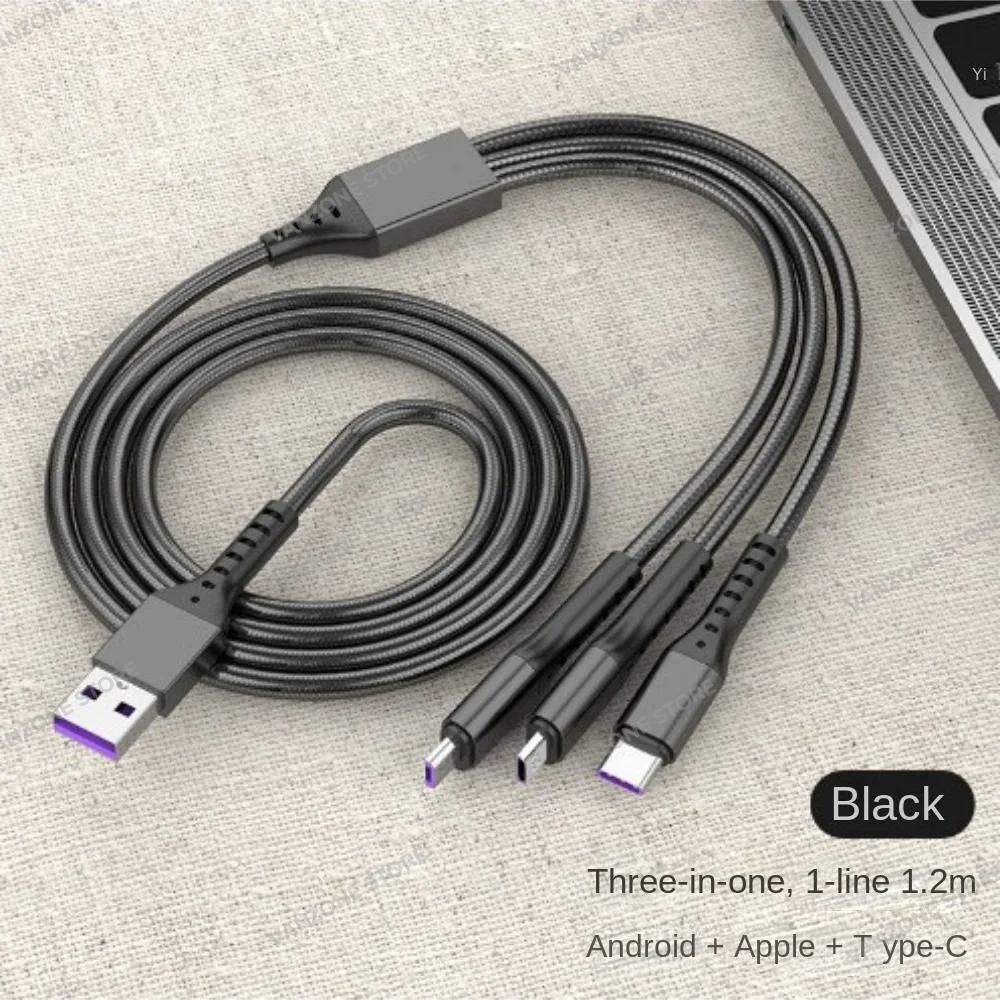 Kabel Data 3in1 Type C Micro Lighting Fast Charging 66W 1.2M 66W