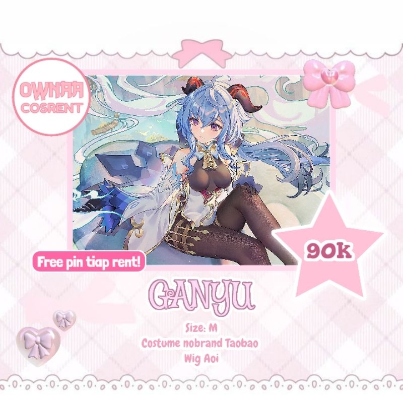 [ RENTAL ] Kostum Cosplay Ganyu Default Genshin Impact size M