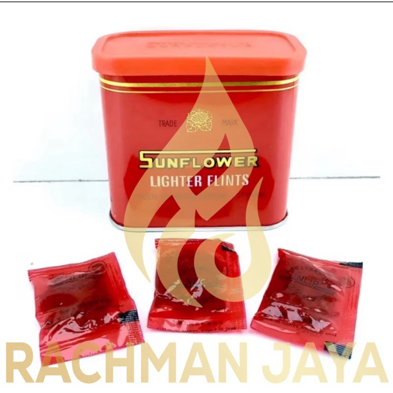 Batu Korek Api Merah Merk Sunflower 1 Kaleng (Isi Kurang Lebih 30 Bungkus)