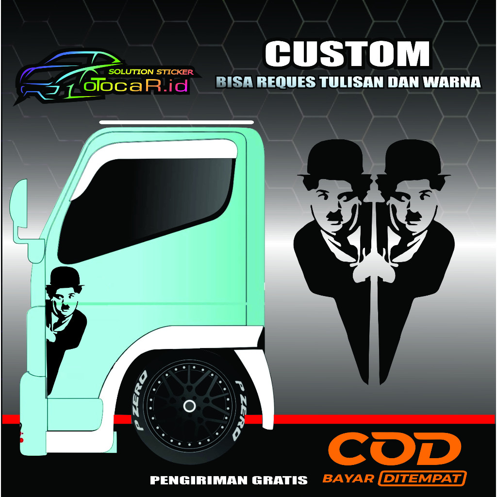 sticker chaplin stiker canter pintu chaplin ngintip stiker murah