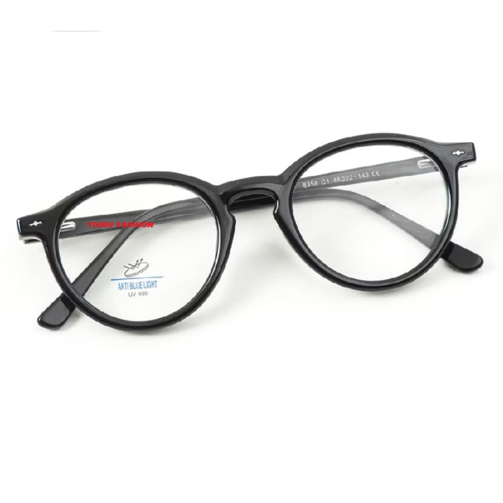 Frame Kacamata Bulat Tebal 8358 // Lensa Photocromic Antiradiasi Bluecromic bisa Minus dan Normal