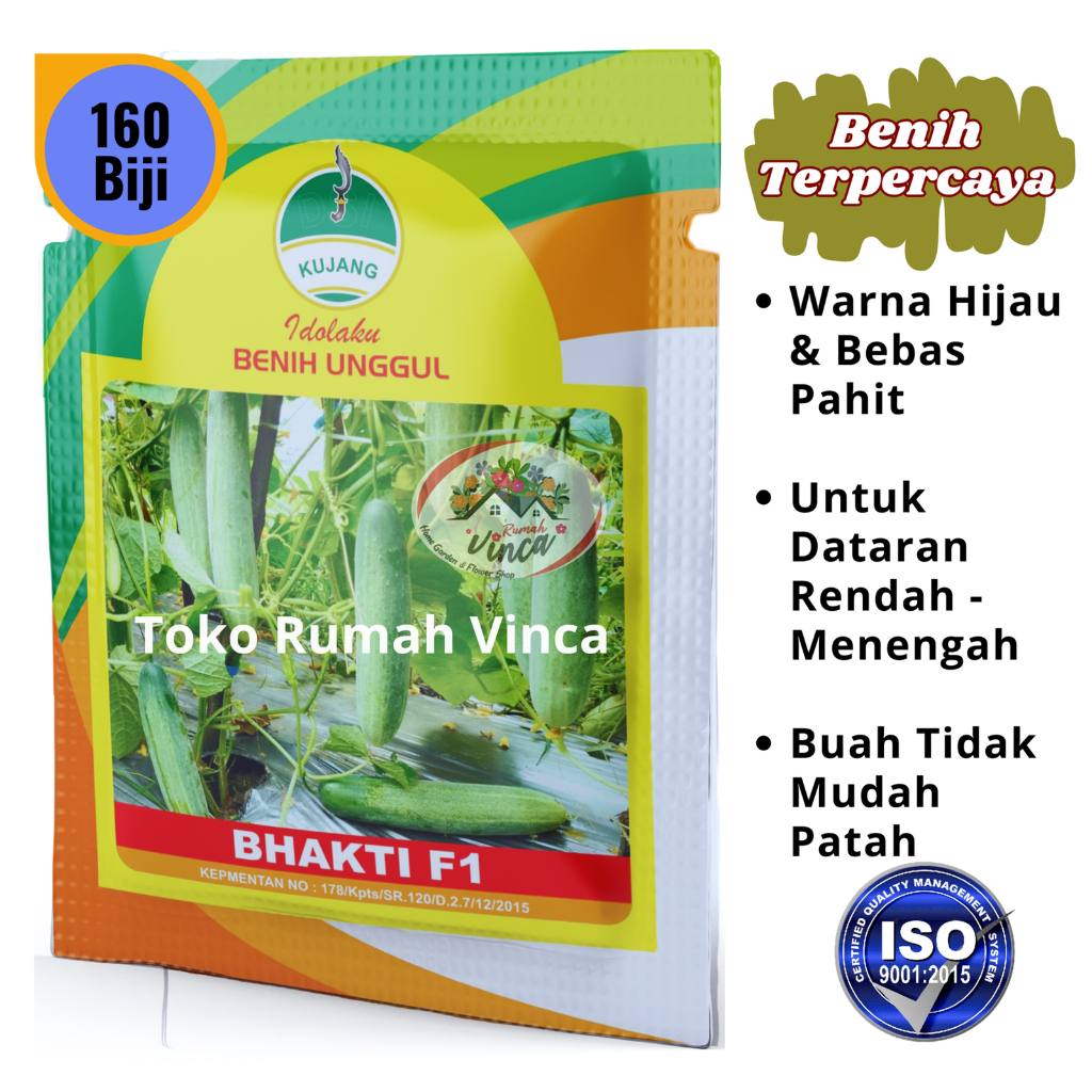 Benih Bibit Timun Besar Hijau Tahan Virus BHAKTI F1 160 Biji Cap Kujang