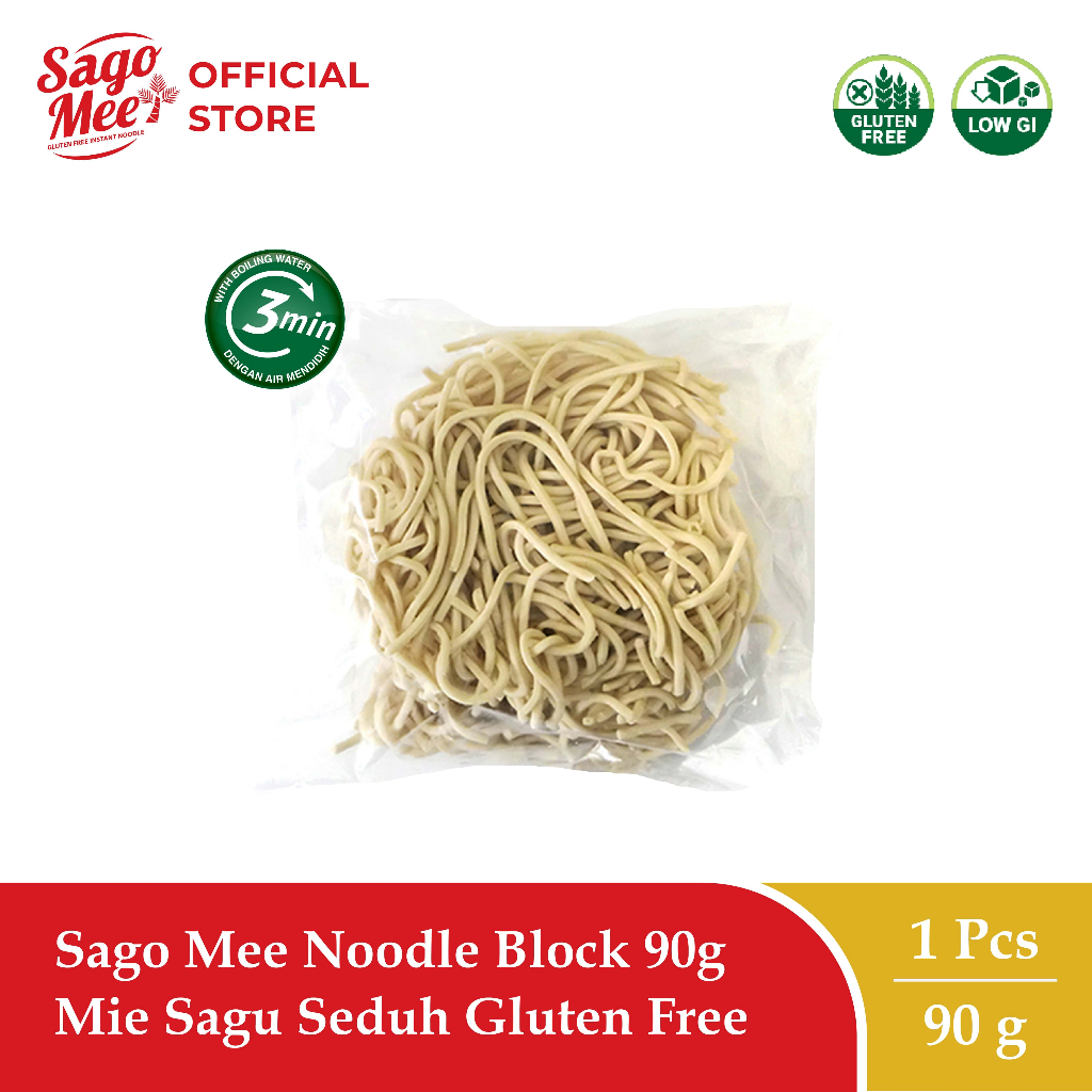 

Sago Mee Noodle Block 90g Mie Sagu Seduh Gluten Free