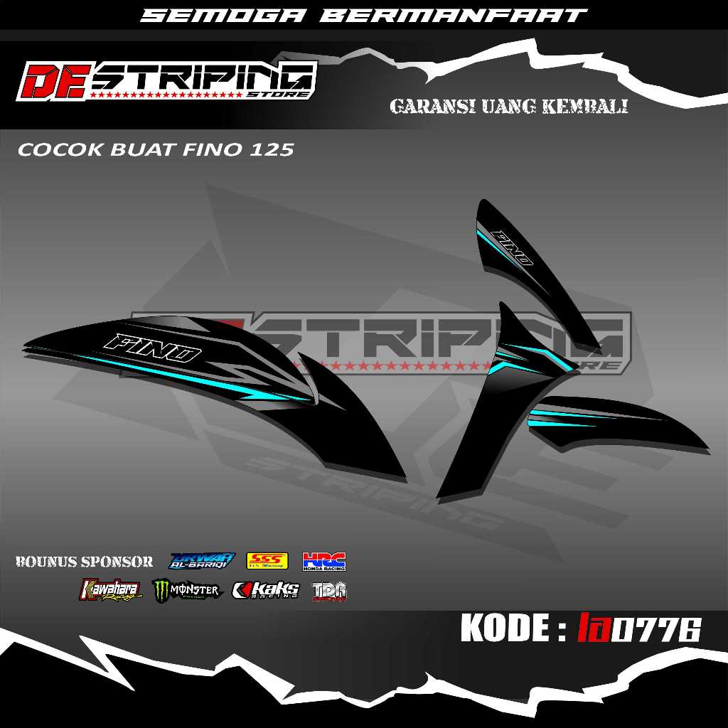 Striping stiker Motor Fino 125 (LA0776) stiker Motor sticker Variasi Racing Semi Full Keren