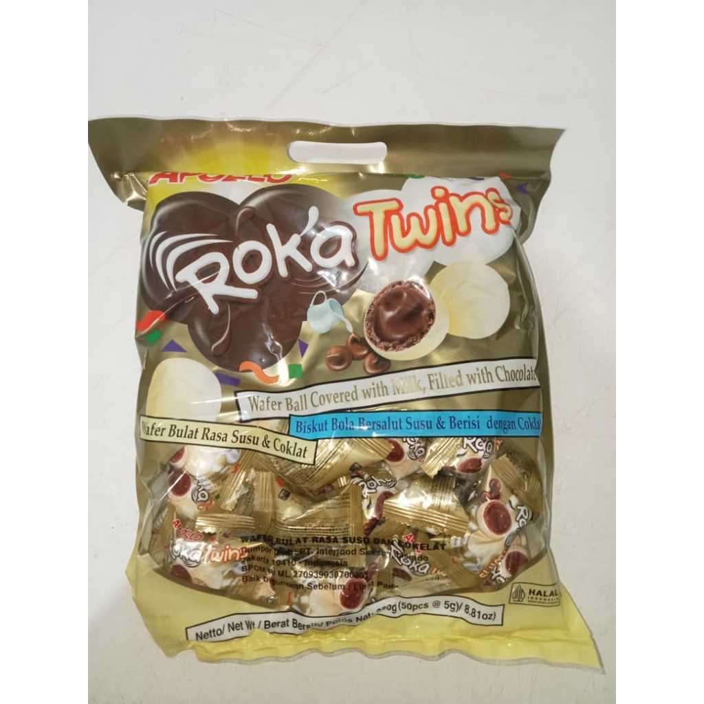 

Roka Twins Wafer Bulat Rasa Saus Susu & Coklat 250 gr