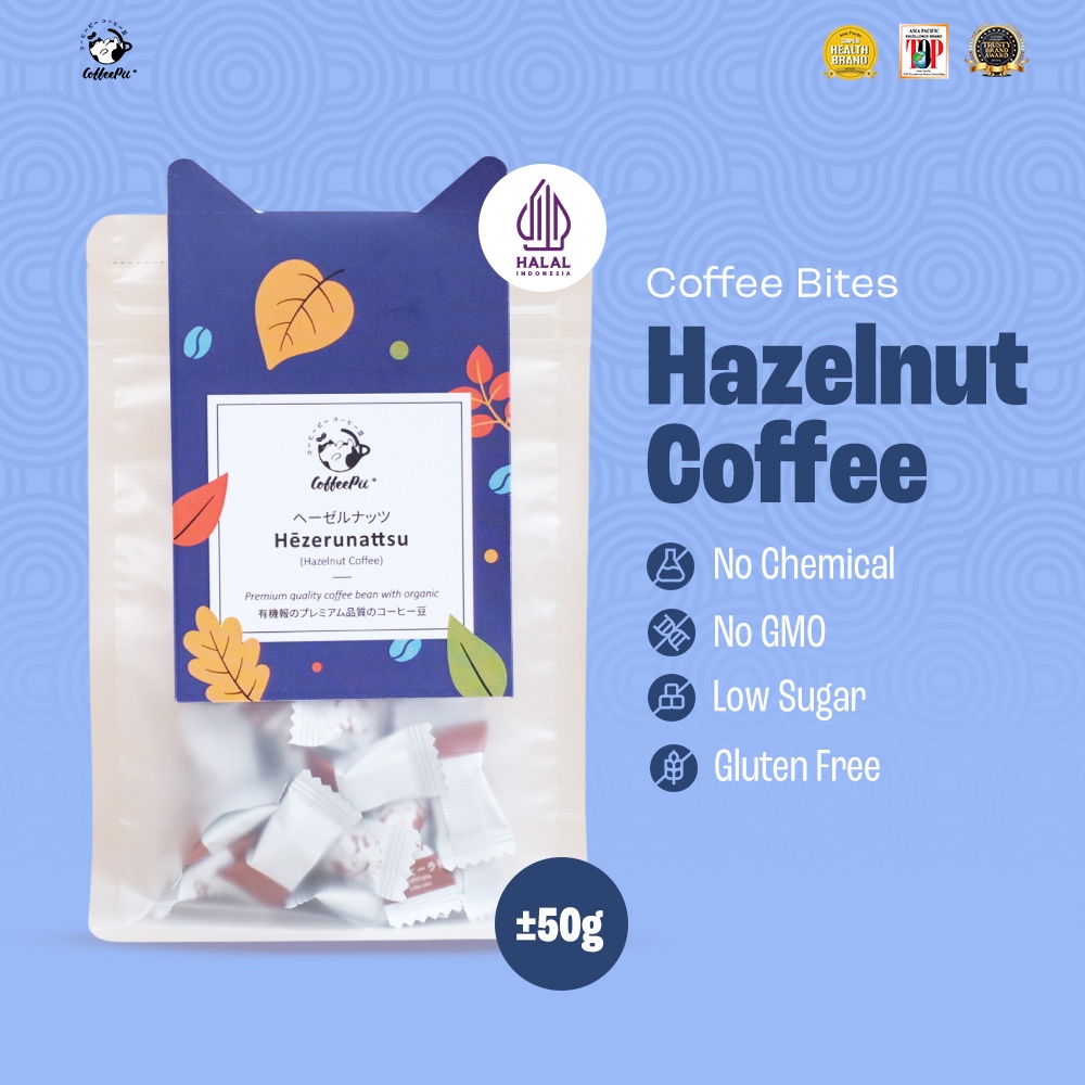 

Coffeepii Indonesia - Hazelnut Coffee - Coffee Bites | Coffee Treats | Snack Sehat Low Sugar | Snack Import Jepang - Compact Size (±50 pcs)