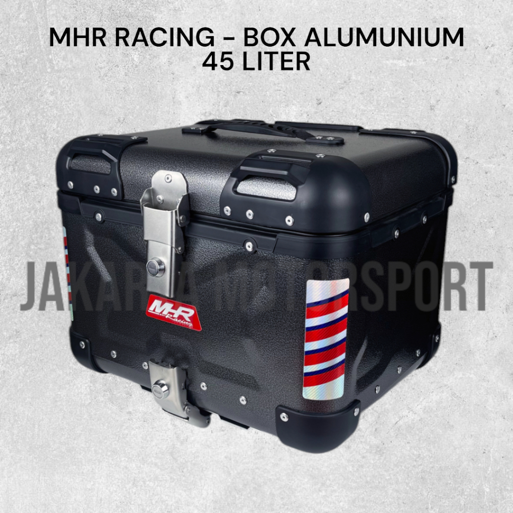 MHR Racing - Top Case Box Alumunium 45L Omega X Quick Release Tail Box Motor Pannier Touring Kotak