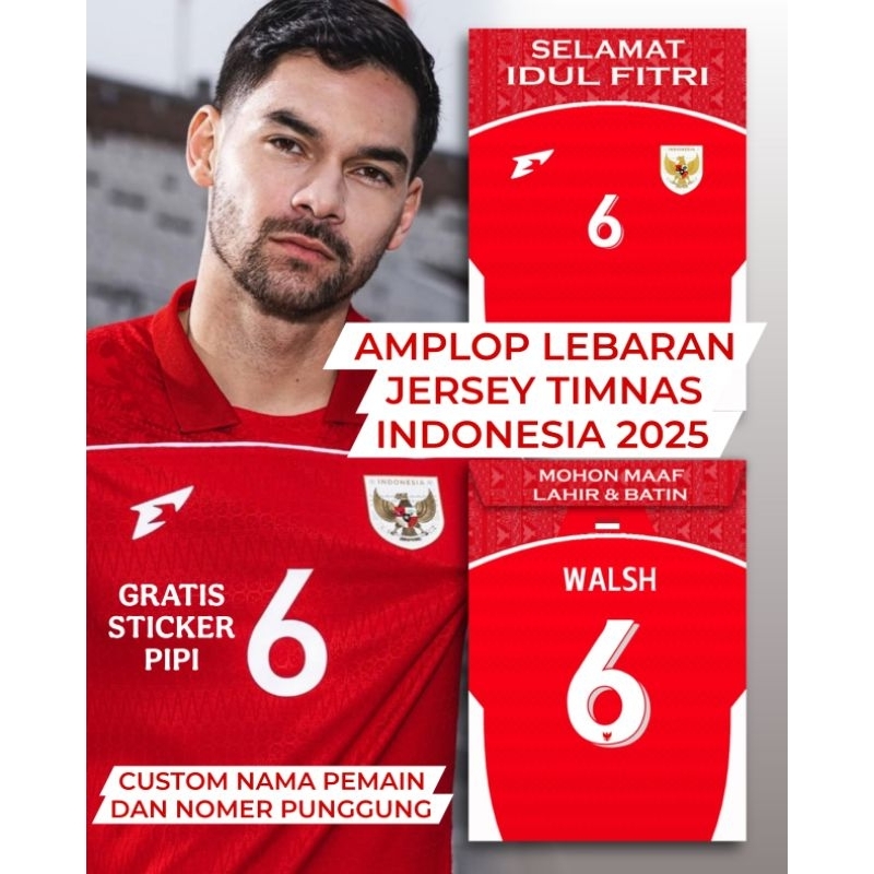 

Amplop Lebaran jersey timnas indonesia isi 9pc