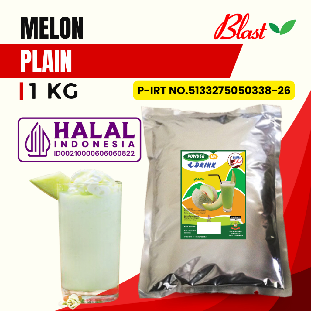 

Bubuk MELON 1 KG - Bubuk Minuman Plain - Powder Buah Melon / Drink Fruit