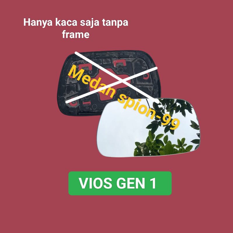 Kaca spion Mobil Vios Gen 1 Isi Ulang Refill Hanya Kaca Saja Tanpa Frame Atau Bingkai Ready Stock Ka