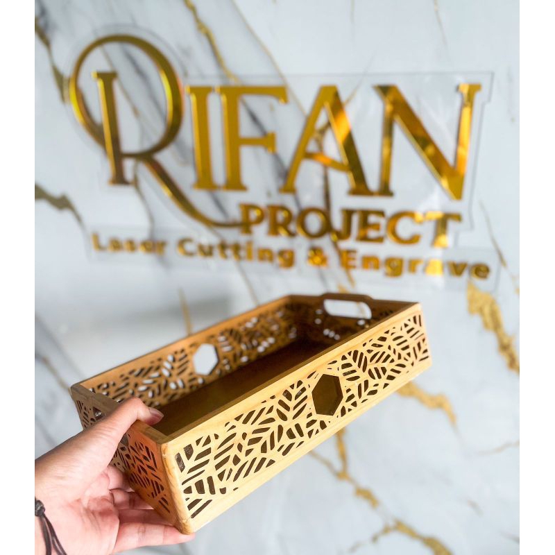 Nampan Premium Aesthetic | Nampan ukir Jati | Nampan Kayu Aesthetic