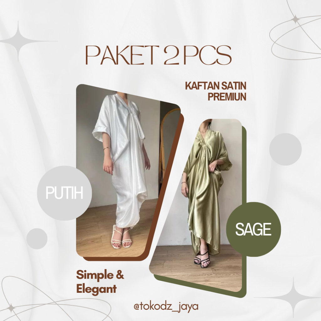 PAKET 2 PCS Kaftan Termurah dan Terbaru Gamis Kondangan Trend Lebaran Dress Muslim Kekinian Dress Sa