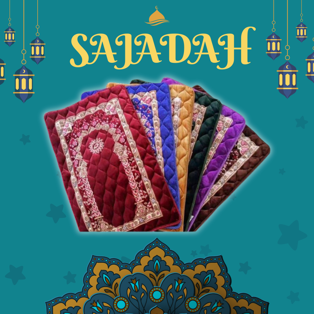 Sajadah TURKI JUMBO EMBOSS 70 x 110cm Dan 80x120cm  Sajadah Tebal Empuk Busa Anti Slip B55