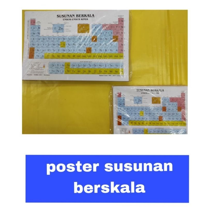 ( 1pcs) poster susunan berkala unsur unsur kimia modern/ tabel periodik susunan berkala unsur kimia 