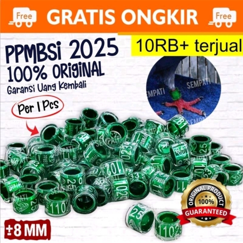 Ring Merpati Pusat SI PPMBSI Ring Merpati Balap NEW 2025 PPMBSI GARANSI ORIGINAL Ring Kaki Burung Me