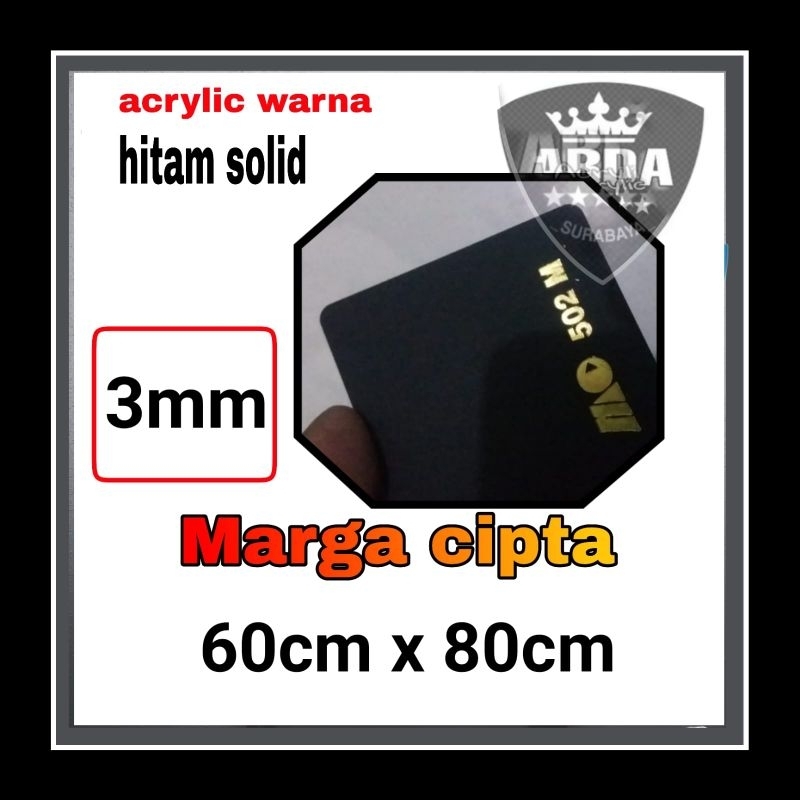 

akrilik 3mm hitam solid 60 x 80 akrilik lembaran marga cipta hitam glossy acrylic black ready stok