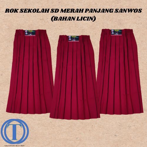 ROK SEKOLAH  SD PANJANG BAHAN SANWOS  ( BAHAN LICIN)