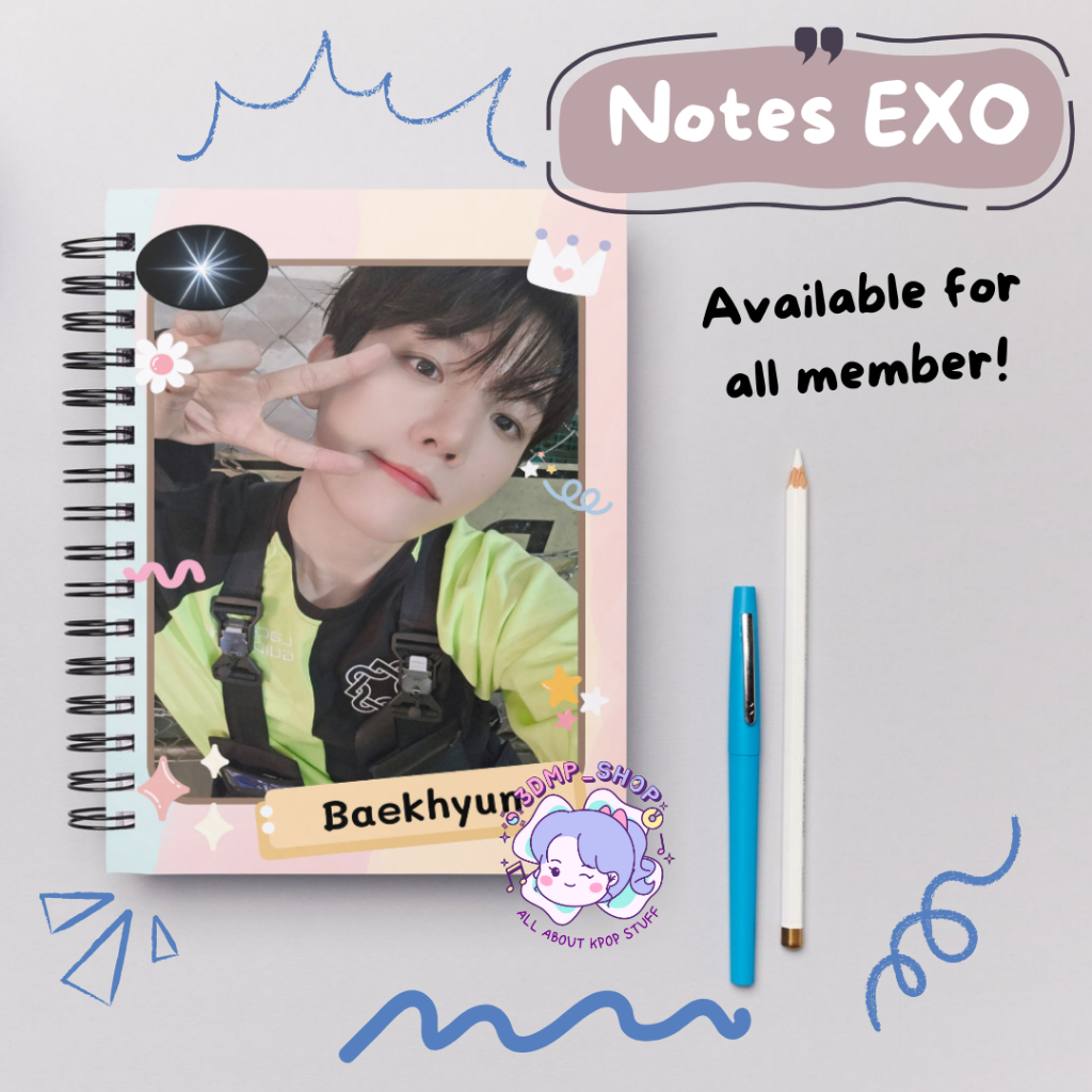 

Notes Buku Tulis EXO Permember Baekhyun Chanyeol Chen Kai Sehun Kyungsoo Suho Xiumin