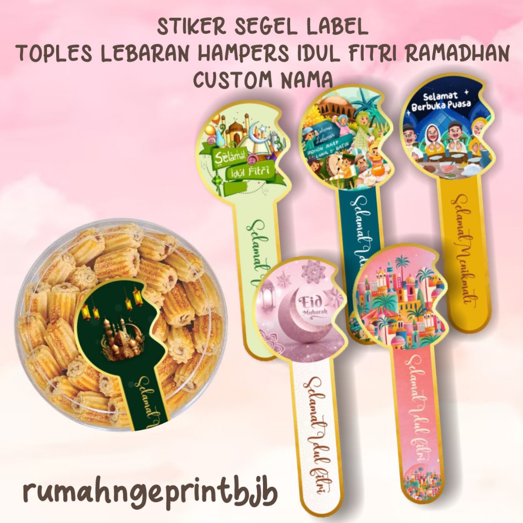 

[BT 10 cm] STIKER SEGEL LABEL TOPLES LEBARAN HAMPERS IDUL FITRI RAMADHAN CUSTOM UKURAN NAMA