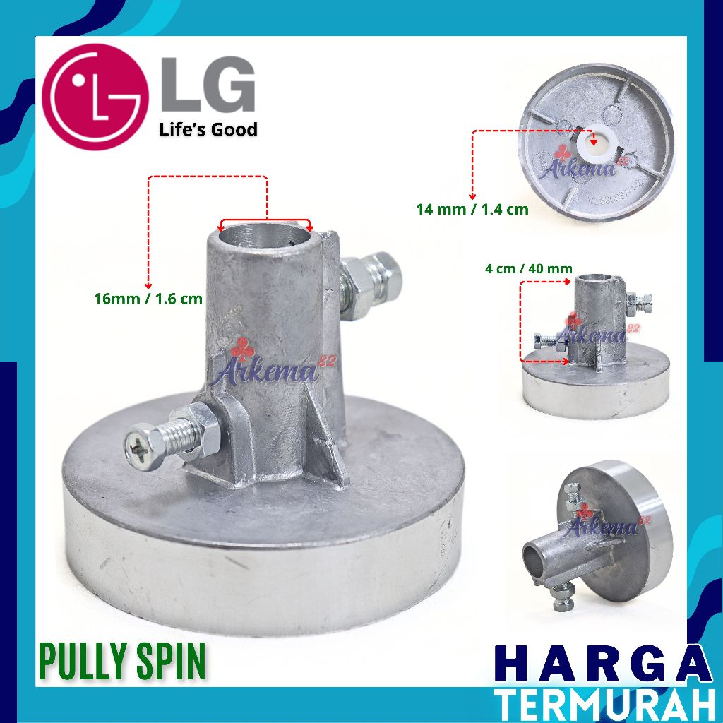 PULLY MOTOR DINAMO SPIN PENGERING LG 14MM | AS REM PULI / PULEY TIANG AS SAMBUNGAN KE TABUNG | PULLY