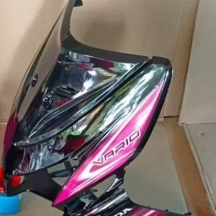 Body Depan Tameng Vario 110 karbu Hitam Pink Sudah ada stiker