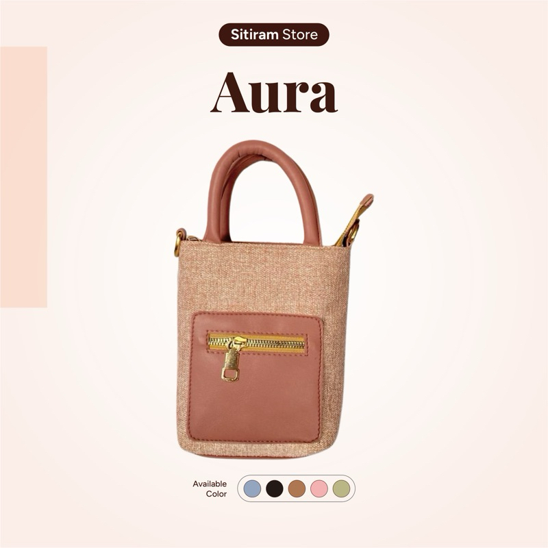 AOERA - Tas Selempang Handphone Wanita Kanvas Premium Slingbag Pouch Bahan Tebal Lembut Tidak Kaku