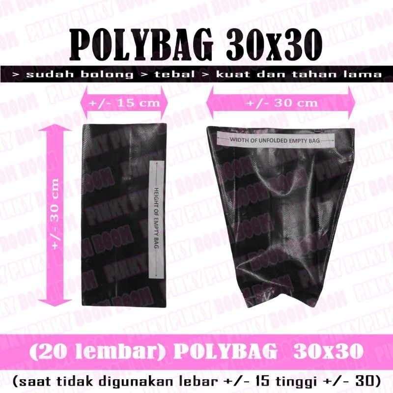 Polibag Lipat/Plastik Tanaman uk 30x30 (20pc)