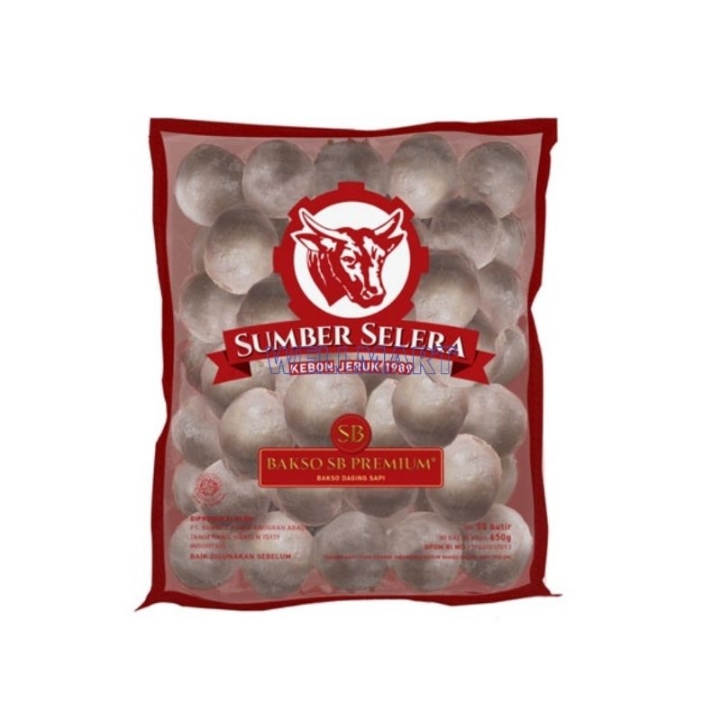 

Bakso Sumber Selera SB Premium Isi 50 Pcs 650gr Bakso Daging Sapi