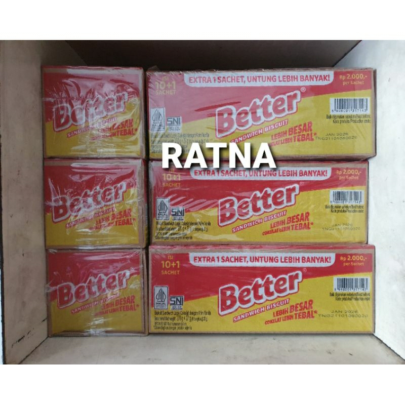 

BETTER ROMA BISKUIT SANDWICH VANILA CREAM (1 Pack isi 10 Bungkus)