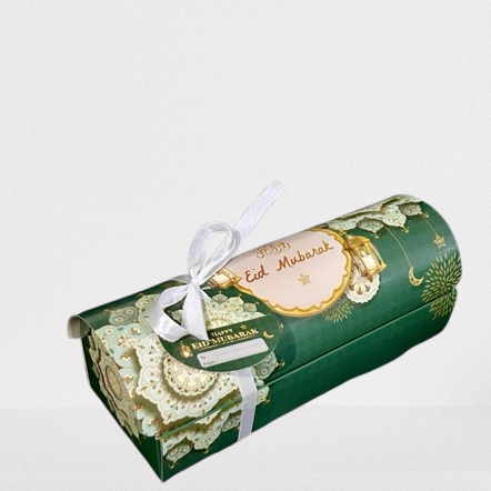

5 pcs box lebaran kemasan bolu gulung dus hampers kue eid mubarak ukuran 25x10x9cm