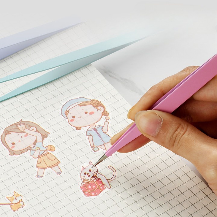 

Tik- Tweezer Pinset Penjepit Stiker Scrapbook Tools Warna Pastel Lucu Pastel Color