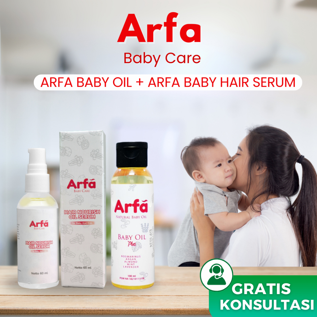 Paket Hemat Arfa Baby Care - Arfa Baby Oil + Serum Hair Nourish