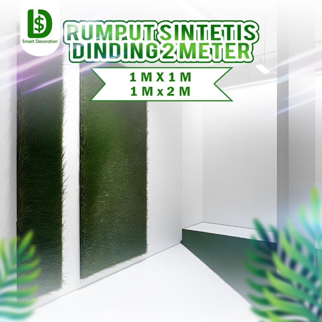 Rumput Sintetis Dinding 2 Meter Tebal Rumput Sintetis 1cm di Bandung dari Smart Decoration