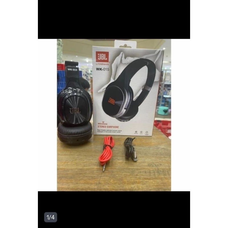 HEADPHONE BANDO BLUETOOTH JBL WK-015 WIRELES EARPHONE SUARA BASS
