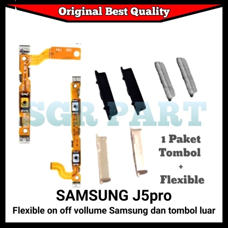 Flexible on off vollume Samsung J5pro + Tombol Luar