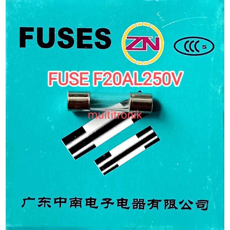 Fuse kaca kecil 20Amper sekring kaca 20 Amper