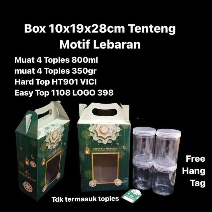 

Dus Tenteng 10x19x28 Cm Motif Lentera Hijau Muat 4 Toples 800ml