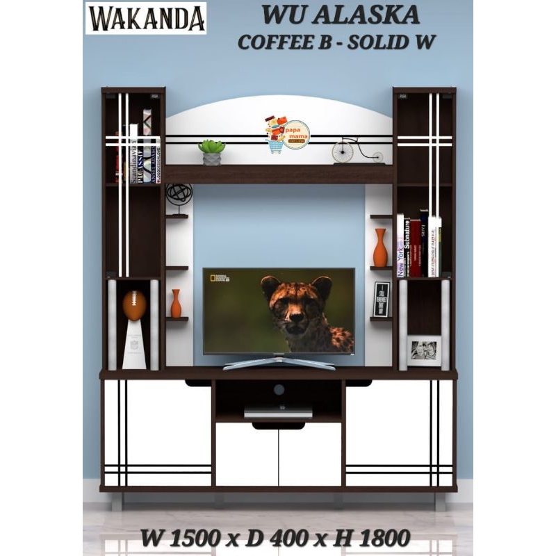 Lemari TV 150cm - Lemari Hias Minimalis - Buffet TV Full Rak WU ALASKA - Medan