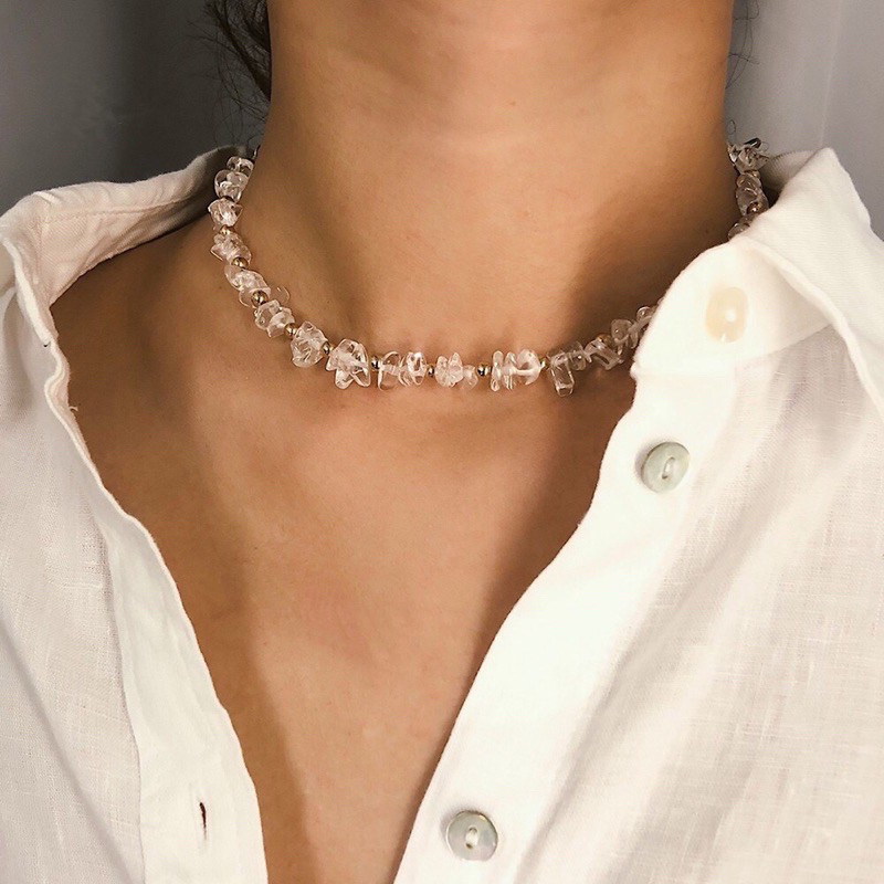 Kalung crystal | Choker Necklace | Emerald Choker | Pearl Necklace | Geometri | Lasttouch.id
