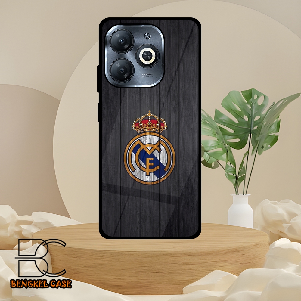 (BS128) Case Kilau Infinix Smart 8 Casing Hp Infinix Pelindung Smartphone Motif REAL MADRID