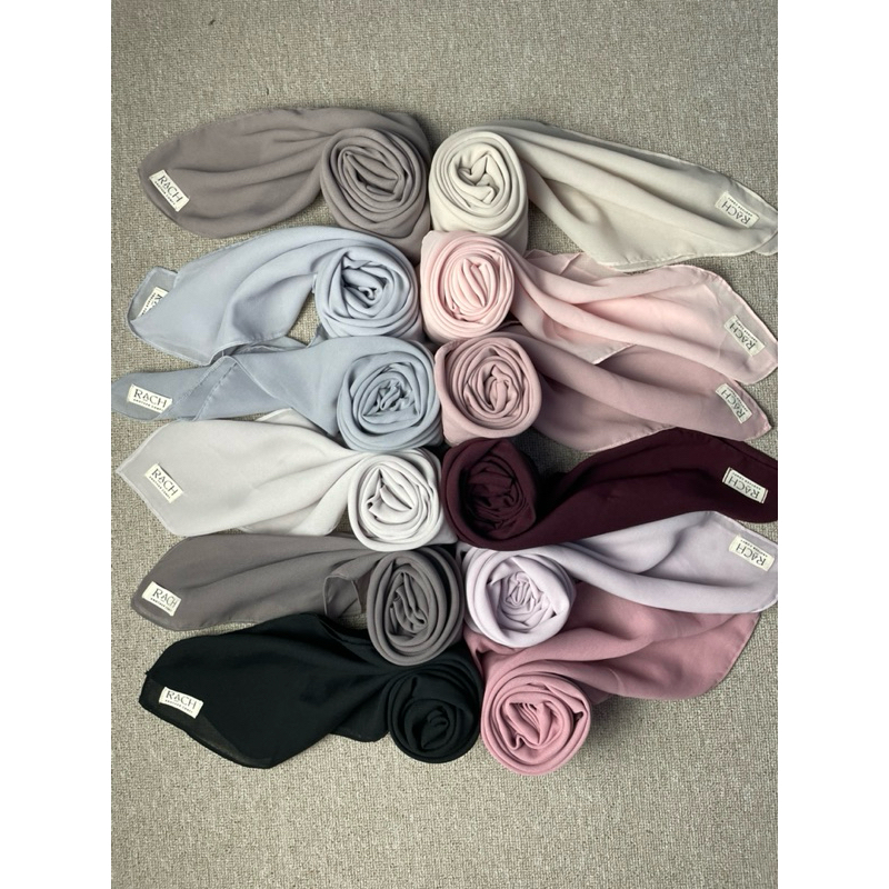 RACH - PLAIN SQUARE / Hijab Segi Empat / Pollycotton Premium Tegak / Packaging Premium - Muslim