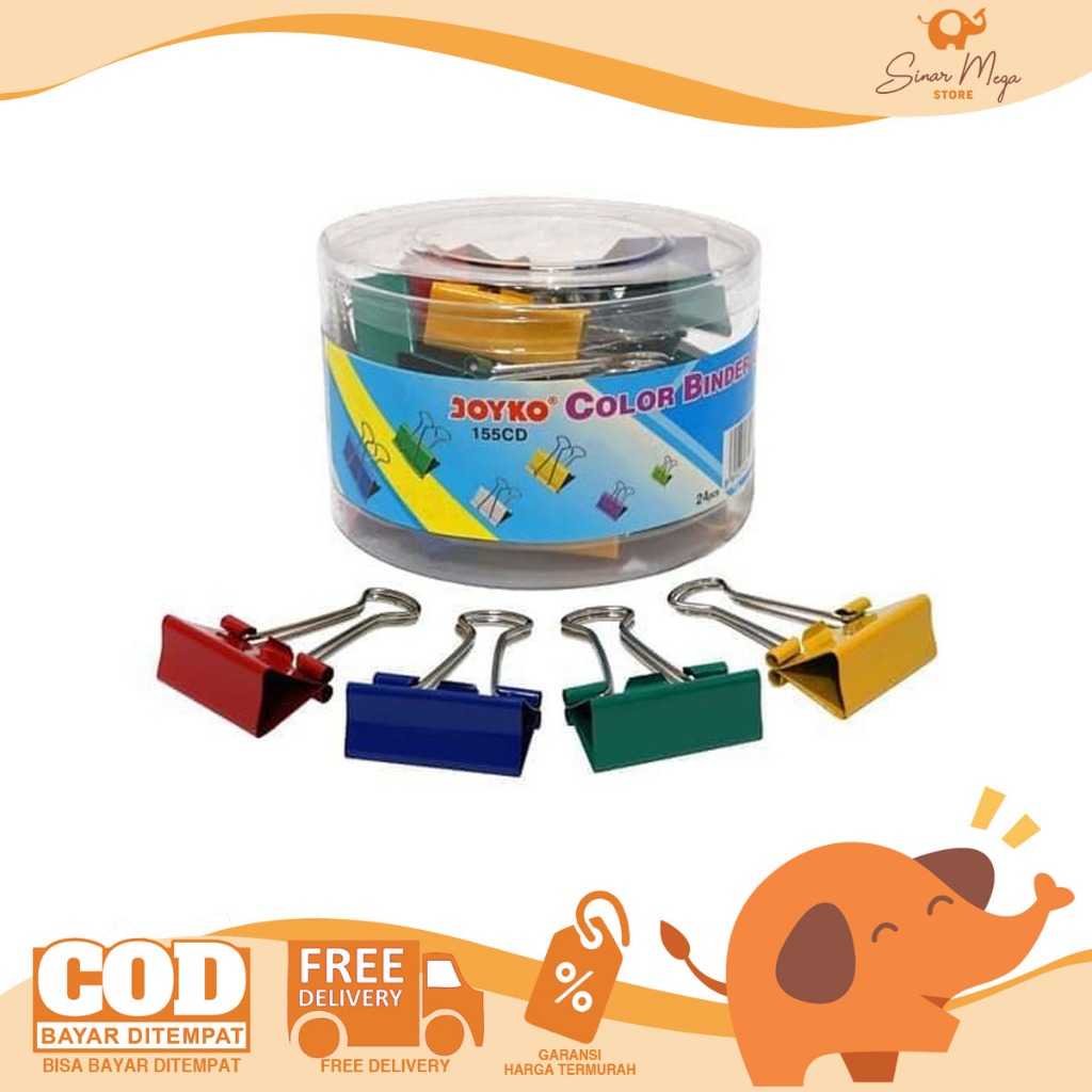 

Joyko Binder Clip Penjepit Kertas 155CD Warna
