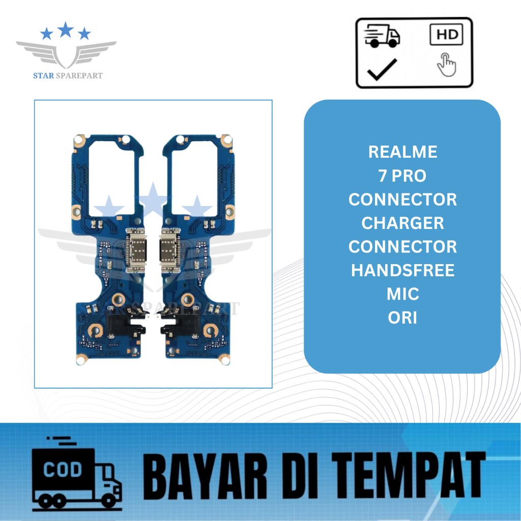 FLEXIBEL OPPO REALME 7 PRO + CONNECTOR CHARGER + CONNECTOR HANDSFREE + MIC ORI