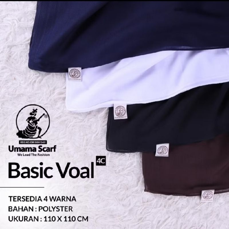 HIJAB BASIC VOAL UMAMA SCARF JILBAB HIJAB KERUDUNG 110x110cm HIJAB SEGI EMPAT POLOS PREMIUM